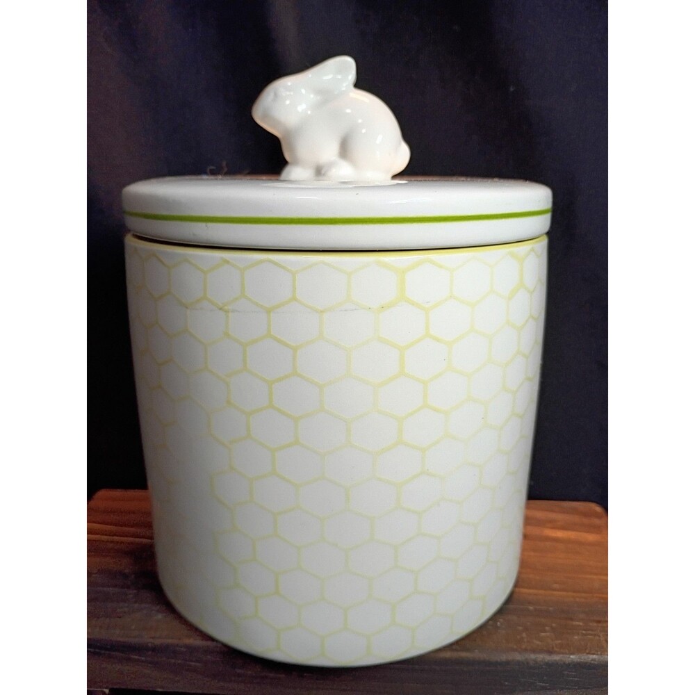 2014 Target Threshold Bunny Rabbit Candy Jar Honeycomb Beehive Easter Canister